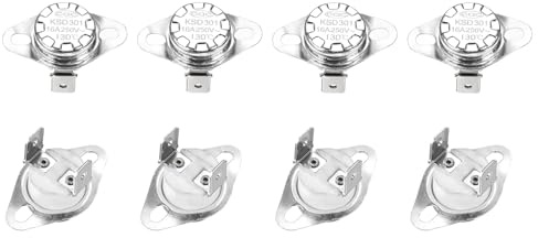 QUARKZMAN 8 Stück Thermoschalter 130°C Geschlossen 250V 16A Temperaturschalter Thermostat KSD301 Bimetall Thermoschutz für Mikrowellen, Backöfen, Kaffeemaschinen