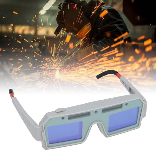 Fyearfly Solar-Schweißbrille, solarbetriebene Schweißbrille, automatische Verdunkelung, UV-beständig, verstellbarer Lampenschirm, Sicherheitsschutz, Schweißerbrille