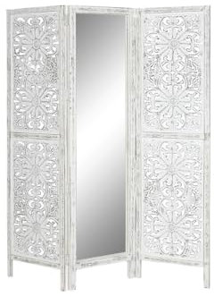 Biombo Home ESPRIT Blanco Madera de Mango Espejo 152 x 2 x 182 cm - Marca: Home ESPRIT - EAN: 8424002149161