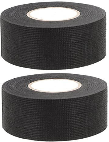 JUMPLAWN Cinta Aislante para Arneses de Cables, 2 Rollos de 15m, de Tela Negra, Resistente al Desgaste Calor, para Automoción