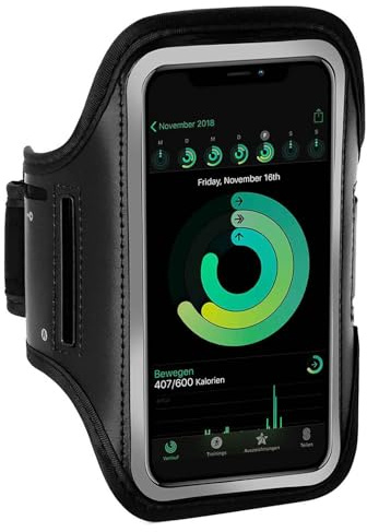 ONEFLOW Brazalete deportivo para teléfono móvil compatible con Huawei Mate X6 Armtasche Fitness Armband Sport Laufarmband Outdoor Handyhülle Joggen Arm Halterung Smartphone Handytasche Schwarz