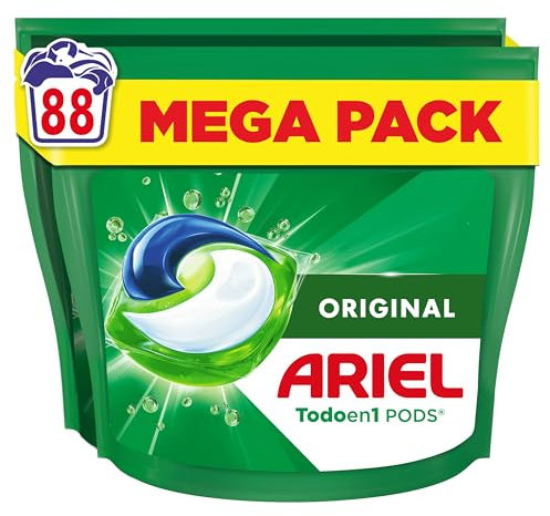 Ariel Todo En 1 PODS, Detergente Líquido Para Lavadora 88 Capsulas/Pastillas, Original, 5 Acciones Para Una Limpieza Increíble