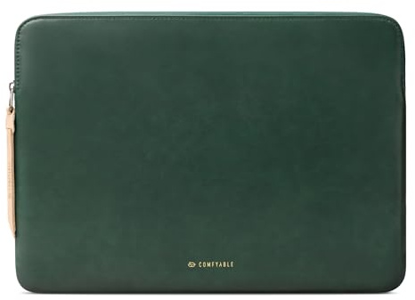 Comfyable custodia laptop slim compatibile con MacBook Air e MacBook Pro 13/14 pollici M5/M4/M3/M2/M1 Pro/Max 2026-2021, sleeve da viaggio Mac in PU, Verde Notte