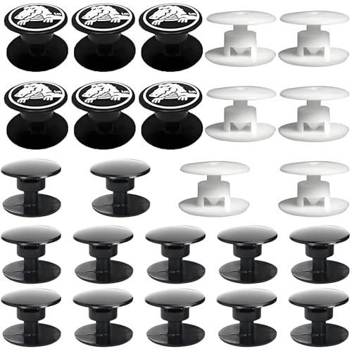 Wjelet 24 Stück Crocs Knöpfe Zubehör, Ersatz-Knöpfe und Nieten in Schwarz, Druckknopf Set für Schuhe,Kunststoff Pins für Reparatur und Dekoration von Crocs-Stil Schuhen