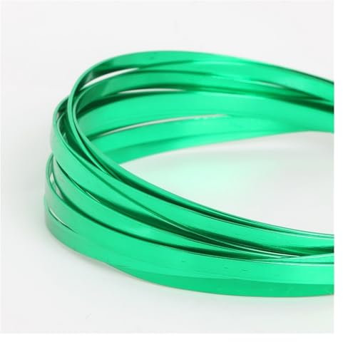 YGSGJSP Aluminiumdraht 5 m/Los 5 mm x 1 mm (5 mm Breite 1 mm Dicke) Flacher Aluminiumdraht Weichmetall-Floristikdraht for DIY-Schmuckschnur-Ergebnisse Handwerksherstellung(Dark Green)