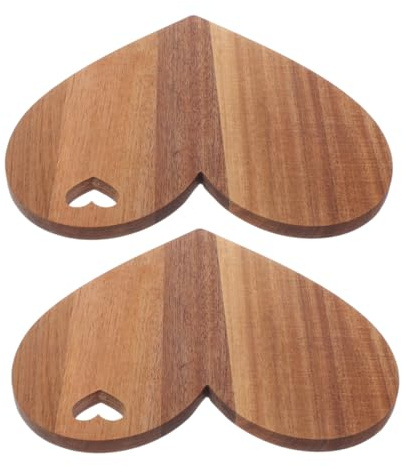 IMIKEYA 2pezzi Tagliere Forma Di Cuore in Legno Vassoio Per Frutta e Salumi Per Servire Cibo San Tagliere Per Formaggi e Dolcetti