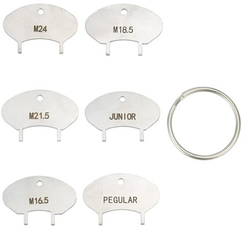 6pz Acciaio Inossidabile Chiave per Aeratore Rubinetto con Anello, Strumento di Rimozione Adatte per 6 Misure (M16.5, M18.5, Regular, M24, Junior, M21.5)