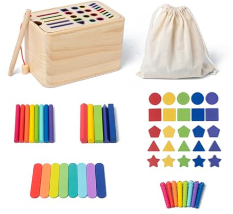 Qsvbeeqj Cube de tri en bois sûr et vivant pour les bébés de 6 mois et plus - Parfait pour la maison ou la maternelle - Instruments d'utilisation