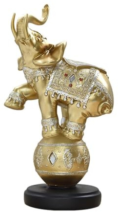 Estatuas De Escritorio Adornos Artesanales De Resina con Forma De Elefante, Bola De Pie Creativa, Escultura Decorativa De Animales For El Hogar Estatuas Decorativas para El Hoga