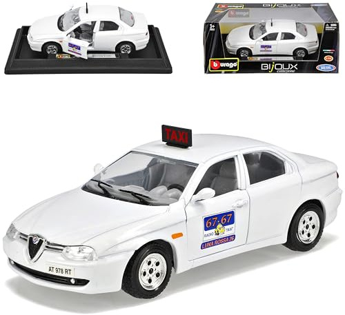 Generisch Alfa*Romeo 156 Taxi Weiss White Limousine Sedan 1/24 Burago Burago Modellauto Modell Auto