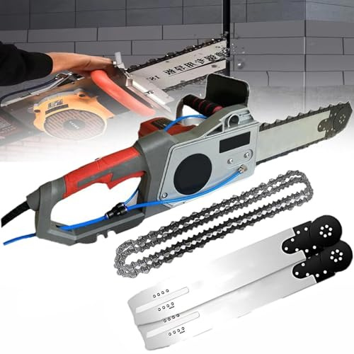 Sierra eléctrica para hormigón, Motosierra portátil sin escobillas, cortadora de Pared con Cadena de Diamante y s-istema de supresión de Polvo,Profundidad de Corte de 35/48 cm cuttingdepth480mm