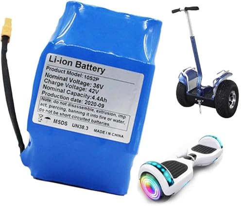 36V 4400 mAh Hoverboard-Ersatzakku, 36V 10S2P Elektrofahrrad, Hochleistungs Akku für Elektrofahrrad-Hoverboard mit XT60-Stecker