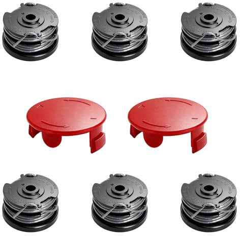 Bobine de fil pour Bosch F016800351 Bobine de rechange 6 bobines avec 2 capuchons pour coupe-bordure, compatible avec Bosch ART 24 ART 24+ ART 27 ART 27+ ART 30 ART 30+, Ø 1,6 mm, fil nylon 6 m