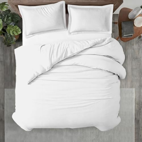 Kotton Culture 1 Pc Duvet Cover Queen Size/Full Size-100% Egyptian Cotton 600 Thread Count Ultra Soft Premium Durable Comforter Cover Zipper Closure & Corner Ties- (White, 90 X 90)