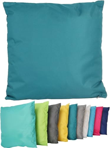 Coen Bakker Outdoor Lounge Kissen 45x45cm Dekokissen Inkl. Füllung Wasserfest Sitzkissen Garten Stuhl Lotus Effekt, Farbe:Petrol