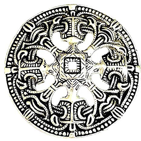 Battle-Merchant Wikinger Scheibenfibel Troendelag im Borrestil Gewandschließe Mystische Brosche Wikinger Gewandschmuck Fibel verschiedene Ausführungen