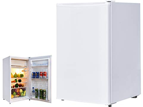 COSTWAY Mini Frigo 123L Frigo Combiné Silencieux 90W/230V Mini-Réfrigérateur Température -3 ℃ ~ 10 ℃, Portable pour Chambre/Bureau/ (Blanc)