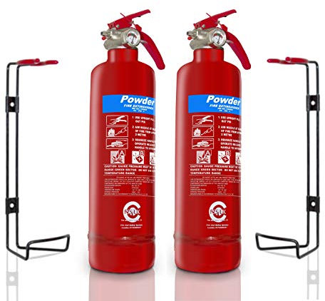 Gas Safe Engineers FIRE Safety Basic Pack 2 X 1 KG ABC Dry Powder Portable Fire Extinguisher (BSi KITEMARKED)