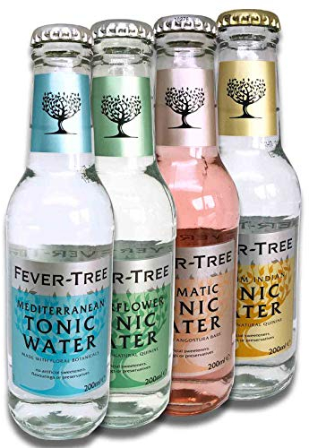 Fever-Tree Set Tonic Water, 1x Mediterranean, 1 x Premium Indian, 1 x Aromatic, 1 x Elderflower (4 Flaschen Mix)
