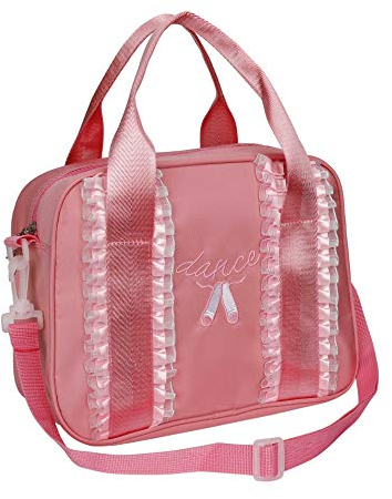 ISIYINER Kinder Tanztasche,Personalisierte Sporttasche Mädchen Schule Gymnastik Rucksack Ballett Tanz Schuhbeutel Kleine Niedliche Stickerei,Petit Umhängetaschen mit Wasserdicht, Rosa