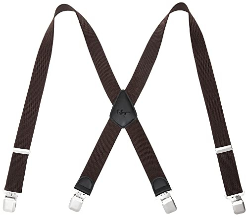 Lafayon Hosenträger für Herren mit 4 Clips, X-Back 4 cm Breit Heavy Duty Verstellbar und Elastisch mit Strapazierfähigen Metallclips