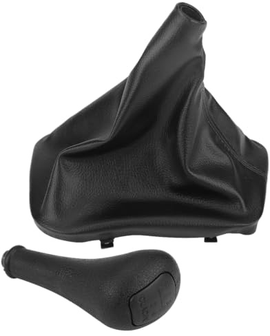 Akozon 4-Gang-Schalthebelknauf für W123, W140, W20, Schwarz, 16 cm x 18 cm, L-förmig, Ergonomisch, Kunststoff, Simili Cuir, 152 Gramm, 1 Stück