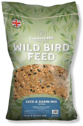 Copdock Mill Wild Bird Seed & Grain Mix 12.75kg Bag – All Year-Round High-Energy Wild Bird Food – 100% Natural Ingredients Including Sunflower Seeds and Peanuts