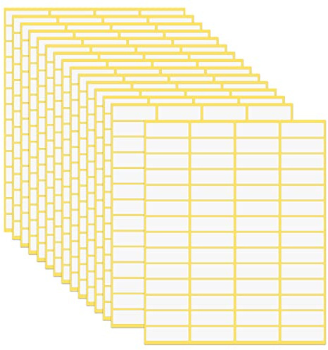 15 ark klistermärken etiketter, självhäftande självhäftande etiketter vita, etiketter tryckbara, hushållsetiketter blank, märkning klistermärken, flersyftsetiketter för skola kontor (13 x 38 mm)