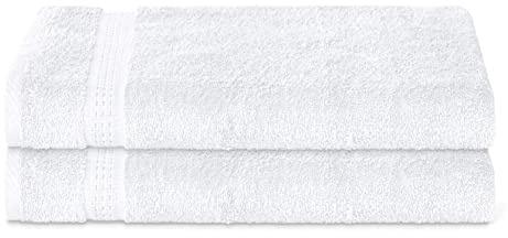 Panzy 100% COTTON 500 GSM ABSORBENT TOWEL SET, QUALITY RINGSPUN 70X140 CM BATH TOWELS & 50X100 HAND TOWEL (2 Hand Towels, White)