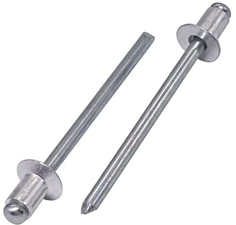 SKIR'CO (100 Stück) Senkkopf Aluminium Blindnieten 4,0 x 6 mm, Stahldorn, Popnieten