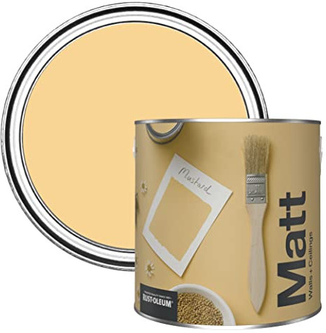 Rust-Oleum Colours Matt Emulsion Wall and Ceiling Paint - Mustard 2.5L