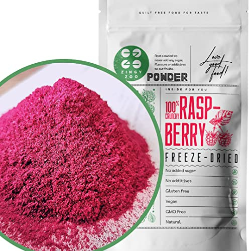 Frambuesas Liofilizadas Polvere | XL 300g Fruta en Polvo Comida Liofilizada | Frambuesa Deshidratada | Fruta Fresca Pura Sin Azucar Yogures Naturales | Color del Raspberry Powder Raw