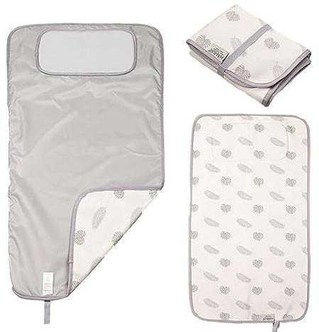 Hamur Home Matelas a Langer de Voyage 40 X 70 Cm Pliable Tapis à Langer pour Bébé - Kit de Voyage Portable Couche Changer Tapis Leger & Compact (Leaves)