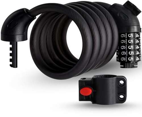 VARUN Bike Lock 150 cm/12 mm, 5 Digit Combination Bycicle Lock | Made of Thickened Steel Cable and PVC, Suitable for Bike, Motorbike, Gate, Fence