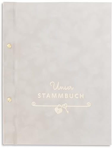 A4 Stammbuch der Familie Lasa helles Grau Familienstammbuch Hochzeit Standesamt incl. 11 Prospekthüllen