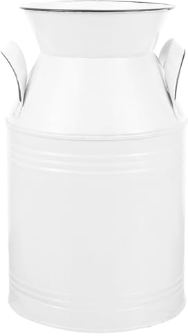 EXCEART Galvanized Metal Farmhouse Tin Milk Can Vintage Country Flower Holder Pitcher Rustic Tall Milk Churn Jug Floor Primitive Vase for Front Porch Kitchen Cabinets Bedroom Decorative