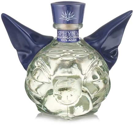 SPHYNX® Tequila Añejo Cristalino 100% Blue Agave | 70cl | Handcrafted Signature Decanter | Aged in custom wine barrels | Charcoal distilled to make clear | Tequila So smooth just pour over ice and sip