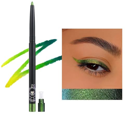 Erinde Grün Eyeliner Stift Chamäleon, Green Metallic Glitzer Bunt Kajalstift, Wasserfest Eyeliner Stick, Multichrome Lidschatten Pencil, Sparkling Langlebiger Augen Makeup Stick