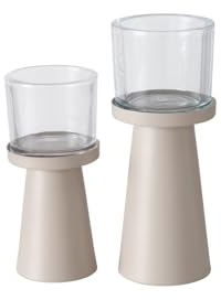 BOLTZE Pius Windlicht beige 23 cm (1Stück)