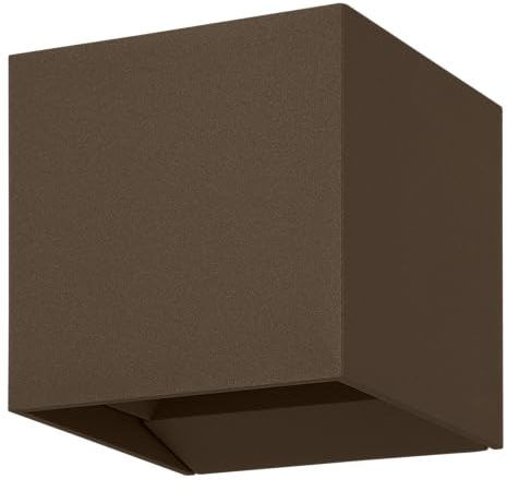 EGLO Applique murale extérieure LED Calpino 3, lampe de façade d'extérieur avec éclairage up et down, luminaire mural en métal brun rouille, blanc chaud, IP54