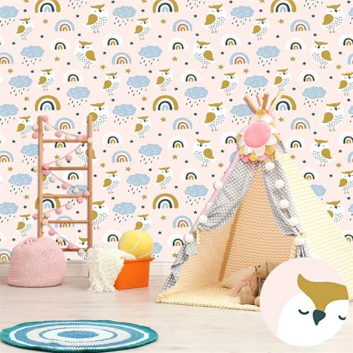 Selbstklebende Tapete Blaueule Tier Strukturtapete Wandtattoo Schlafzimmer Tapete Selbstklebend Vliestapete Wallpaper for Living Room Tapeten Leicht zu Entfernen Wandschutzfolie 40x100cm/1 Pcs