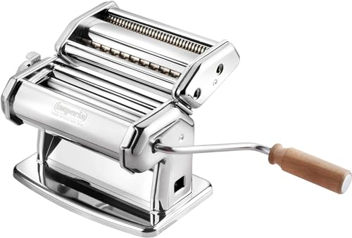 Crisalide® - Macchina Per Pasta Imperia, Macchina Classica, Made In Italy, Macchina Per Pasta Fresca In Acciaio. Manuale Con Manovella, Regolabile 6 Spessori, Acciaio Cromato (Macchina Classica)