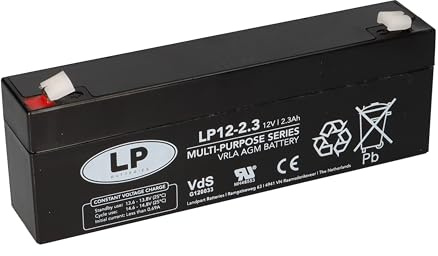 Batteria al piombo 12 V 2,3 Ah AGM NSA LP12 – 2,3 T1 VDs batteria 2,1 Ah 2,2 Ah impianto di allarme corrente di emergenza UPS ecc.