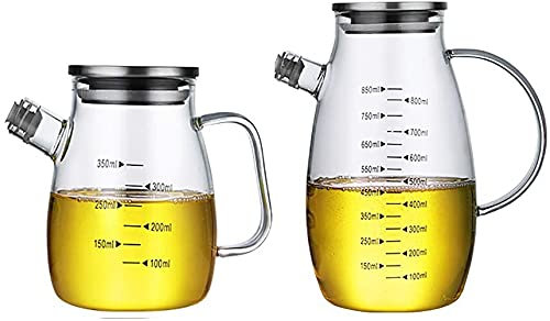 Bouteille d'huile d'olive ou bouteille de vinaigre, ensemble de 2 bouteilles distributrices d'huile d'olive modernes, huilier à vinaigre d'huile de cuisson en verre avec bouchon de bouteille en acier