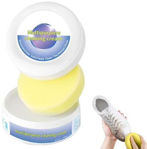 Weisse Schuhe Reinigungs Creme, 2024 Universal Multifunktionale Reinigungs und Fleckentfernungscreme für Sneaker Reiniger Weiß, Shoe Cleaning Paste Schuhreiniger für alle Oberflächen (1)
