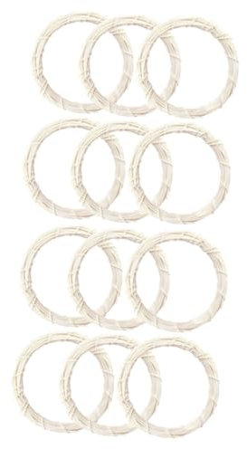 IMIKEYA 12 STK weißer Rebenkranz Halloween Dekoration Halloween Decoration unikal Hochzeitskranz Ring Kranzrahmen selber Machen hochzeitsdekoration blumengirlande DIY Girlande Rattanring