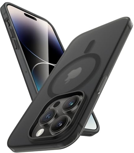 JETech Magnetic Matte Case for iPhone 14 Pro, Space Black | Compatible with MagSafe, Translucent Frosted Soft TPU Cover, Anti-Yellowing, Anti-Fingerprint, Shockproof