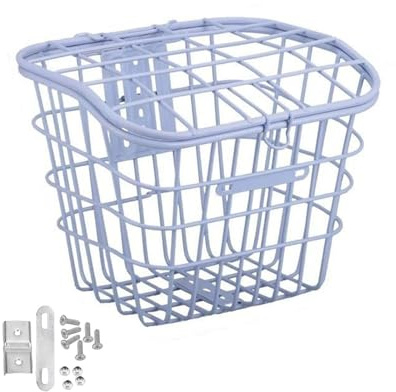 Harilla Panier de vélo Avant Panier de Guidon de vélo avec Couvercle Robuste Amovible Robuste Panier de vélo Suspendu Accessoires pour Le Camping, Blanc