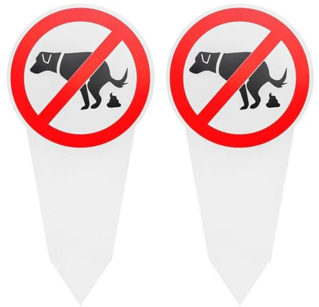 Cartel con texto en alemán Hier ist kein Hundeklo!, 2 unidades, 30,75 x 15 cm, 2,7 mm de grosor, PVC con estaca, cartel de advertencia de prohibición de perro, excrementos de perro, advertencia de