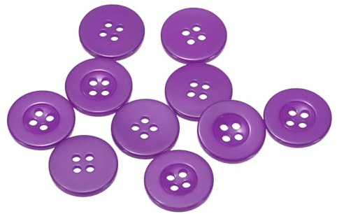 QUARKZMAN 10 Stück Harz Knöpfe Lila Nähknöpfe 20mm Runde Bastelknöpfe Buttons zum Annähen Flach 4-Loch Ersatzknöpfe für Nähen Hemd Kleidung Blusen DIY Handwerk Scrapbooking Dekorieren